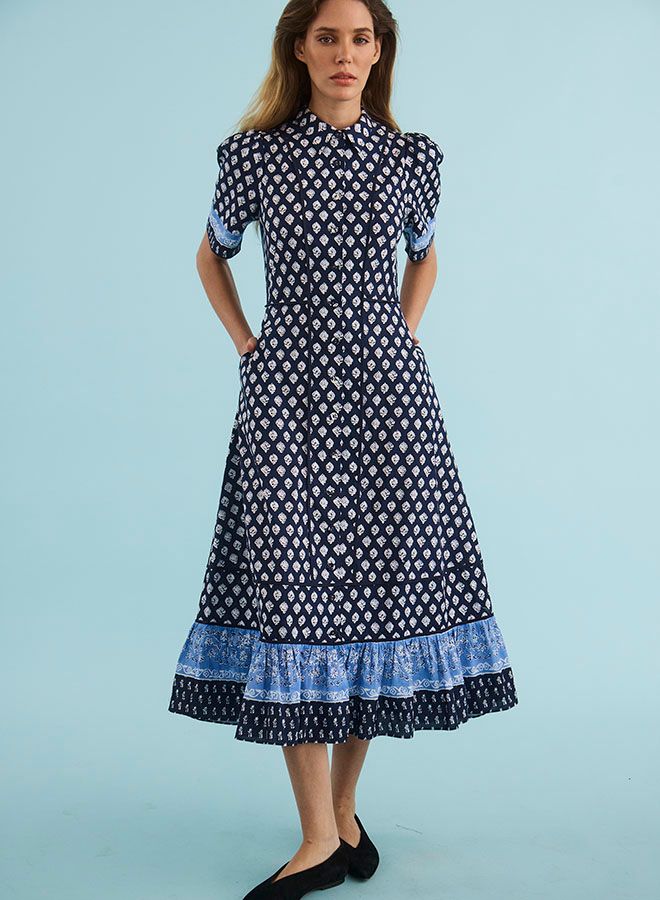 Hunter Bell Greta Dress in Thistle &amp; Vine Blue
