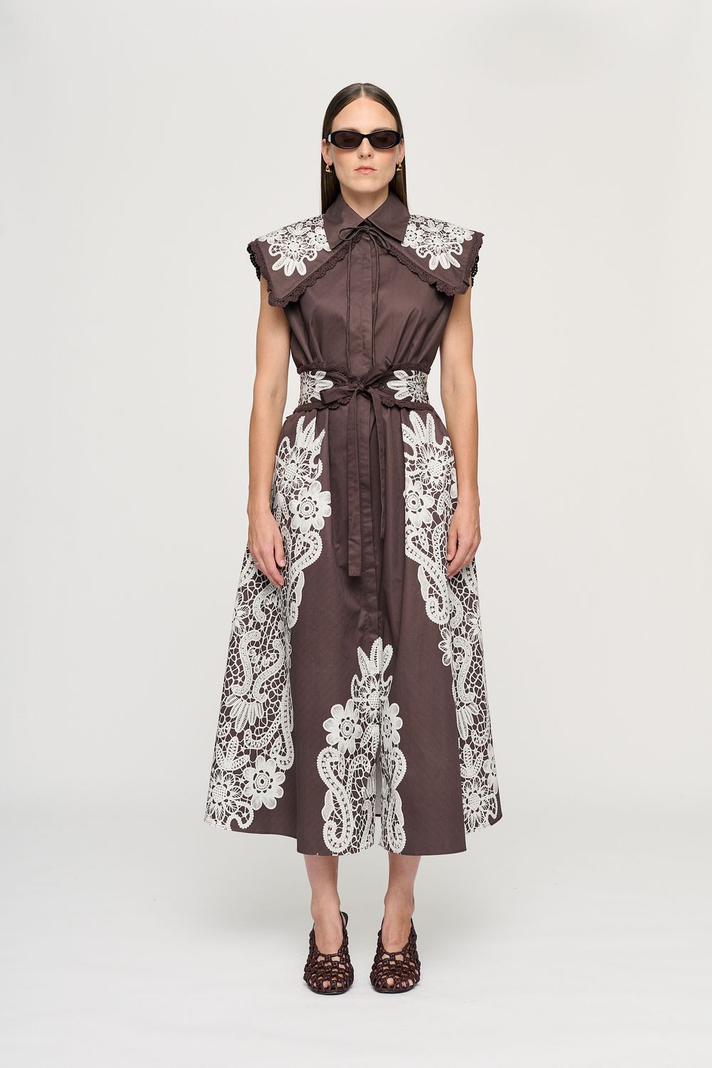 Clea Talora Shirt Dress in Whyte Lace Studies