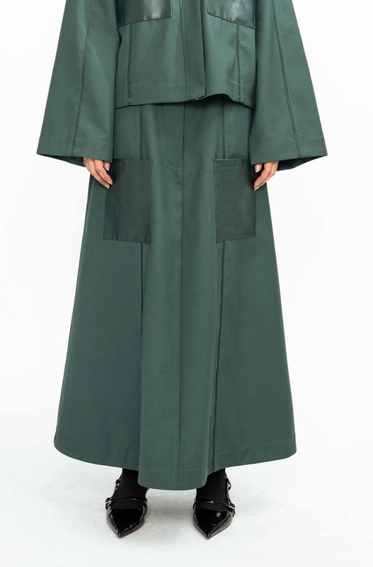 Love Birds Nyla Skirt in Bottle Green