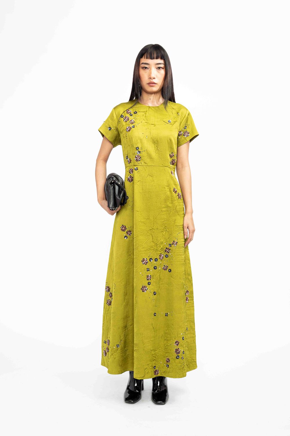 Love Birds Flora Lapel Dress in Matcha