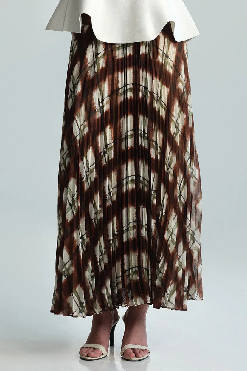 Cara Cara Otta Skirt in Painted Plaid Brown