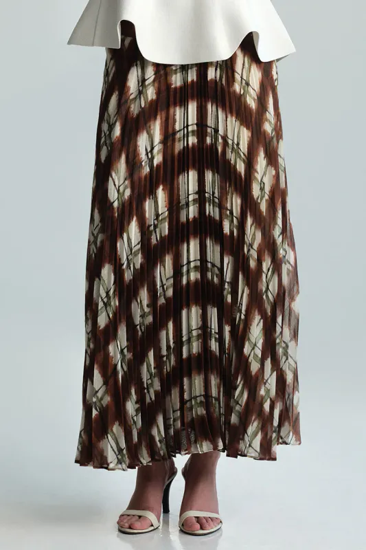 Cara Cara Otta Skirt in Painted Plaid Brown