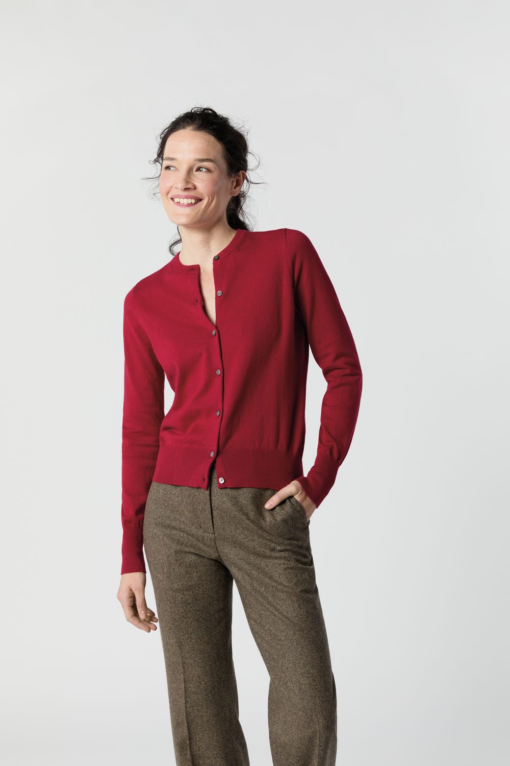 Ann Mashburn Rosie Cardigan in Deep Red