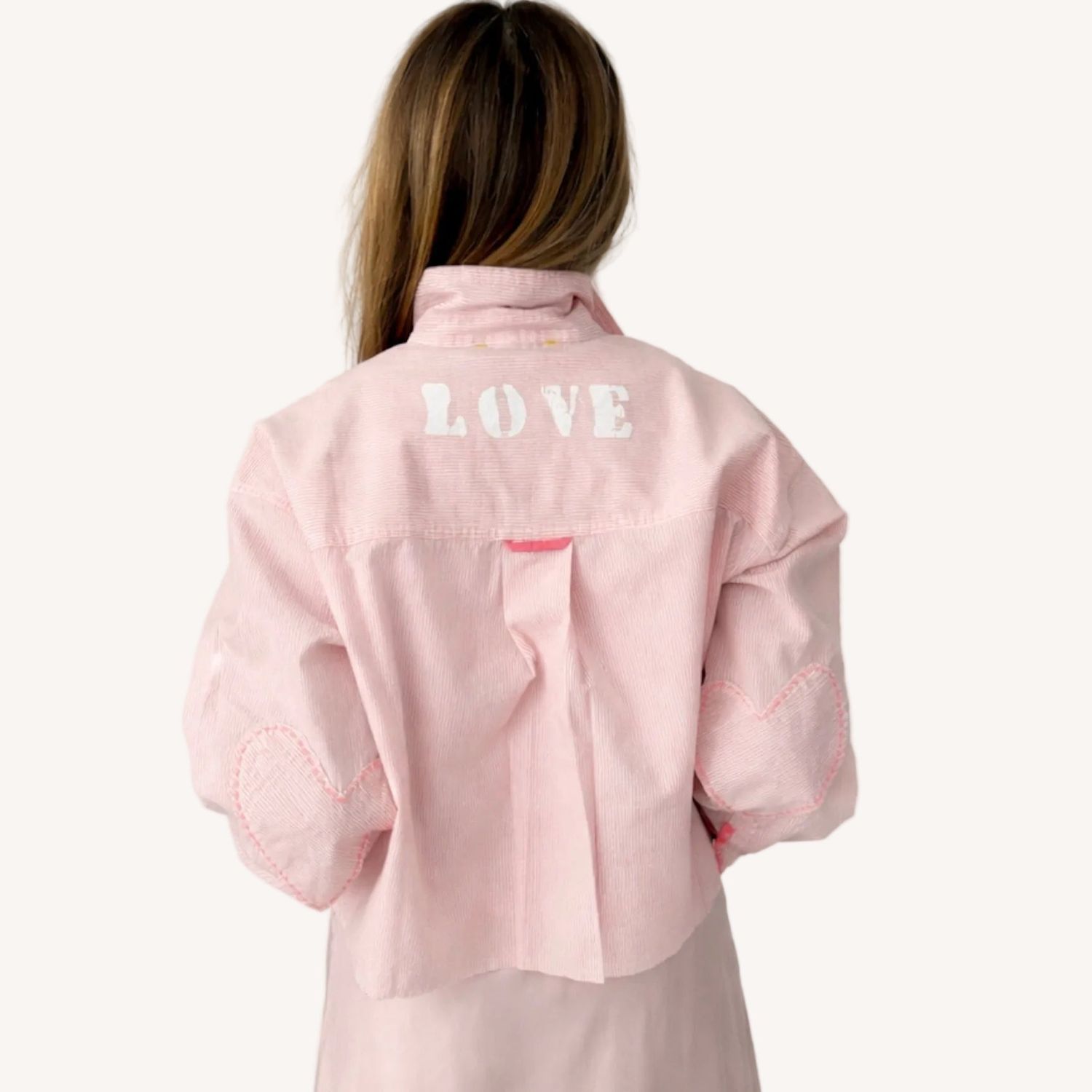 Kerri Rosenthal Tia Love Stripe Shirt in Hardly Pink