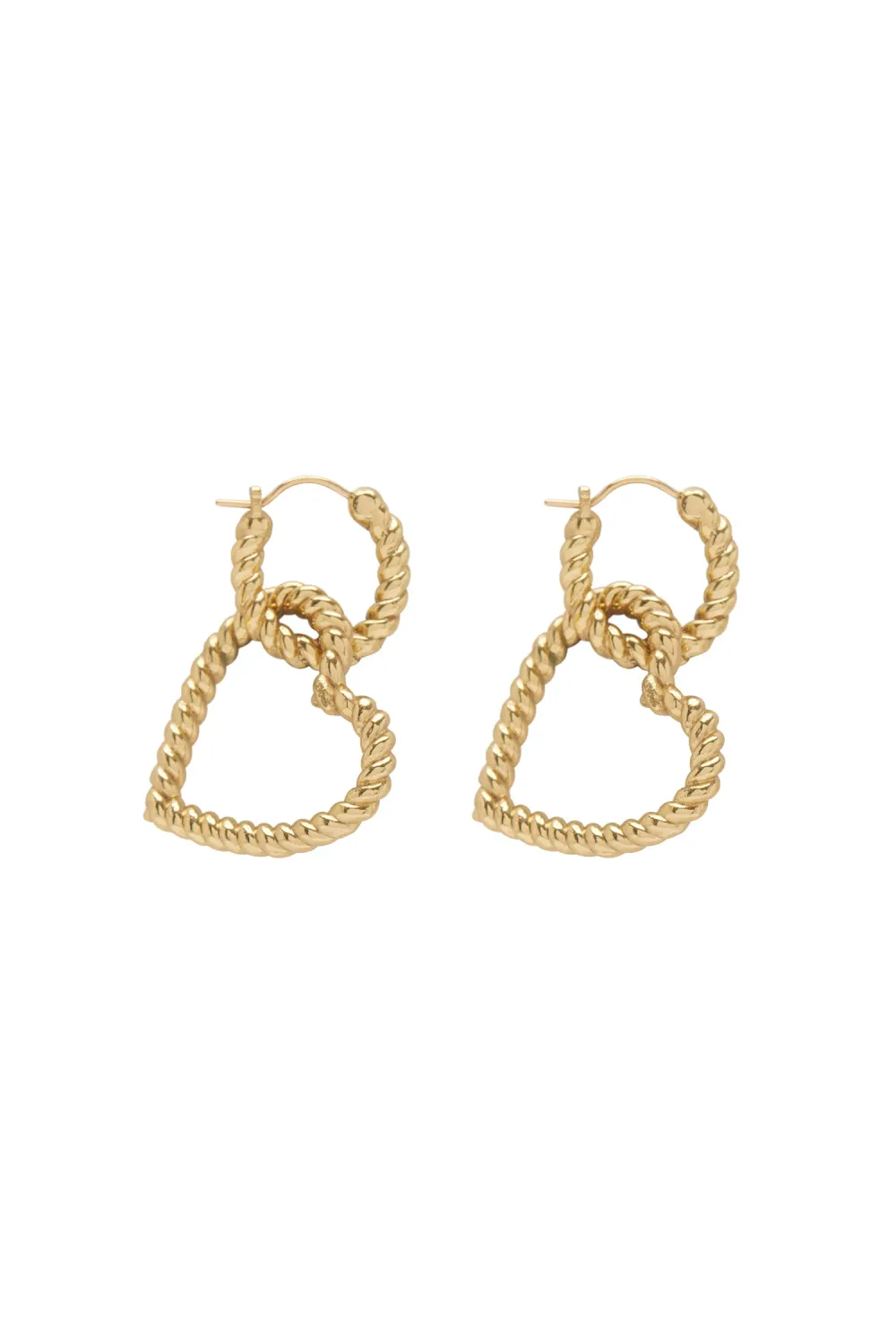 Alemais Django Rope Heart Hoop Earrings in Gold
