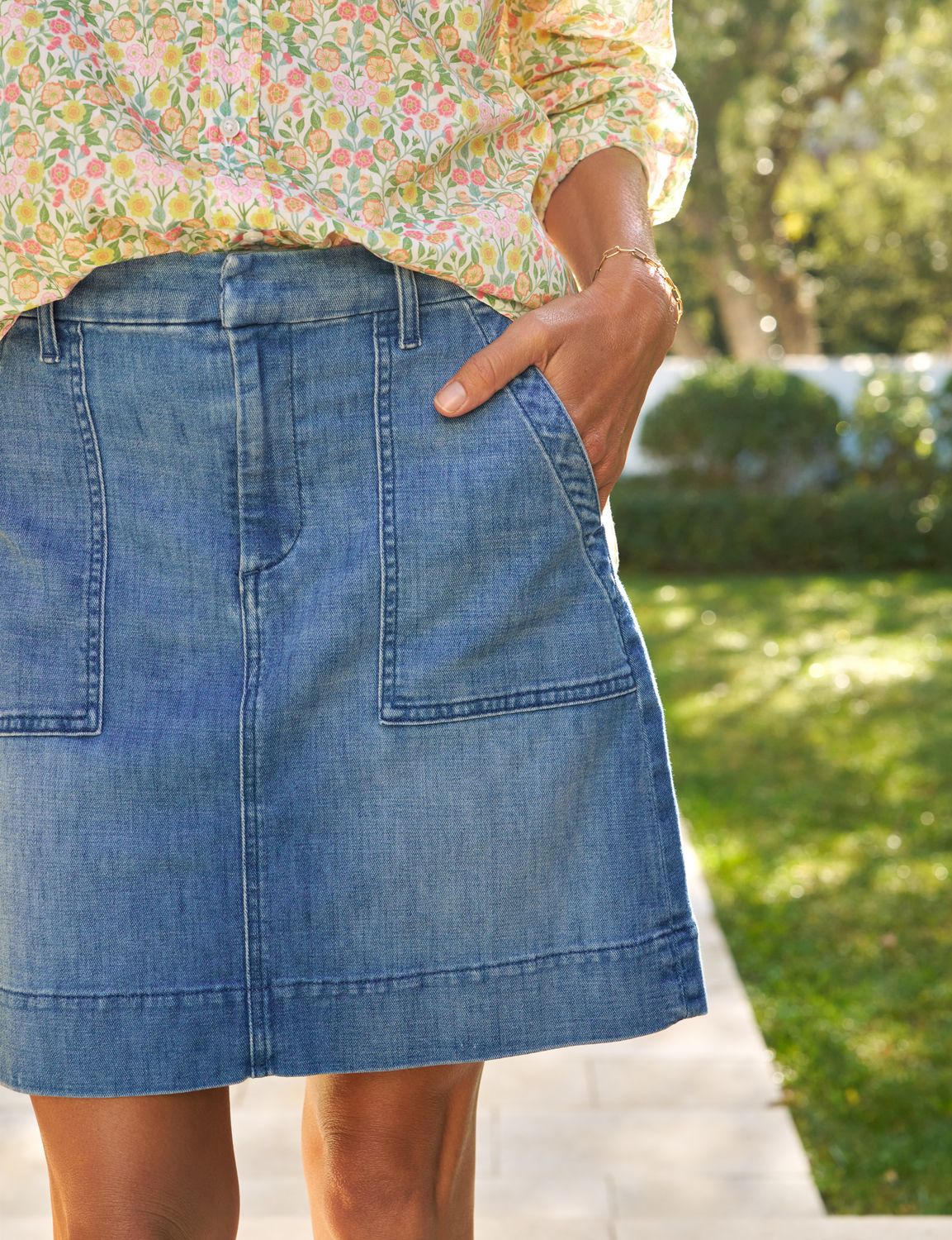 Frank &amp; Eileen Jameson Utility Skirt in 1968 Blue
