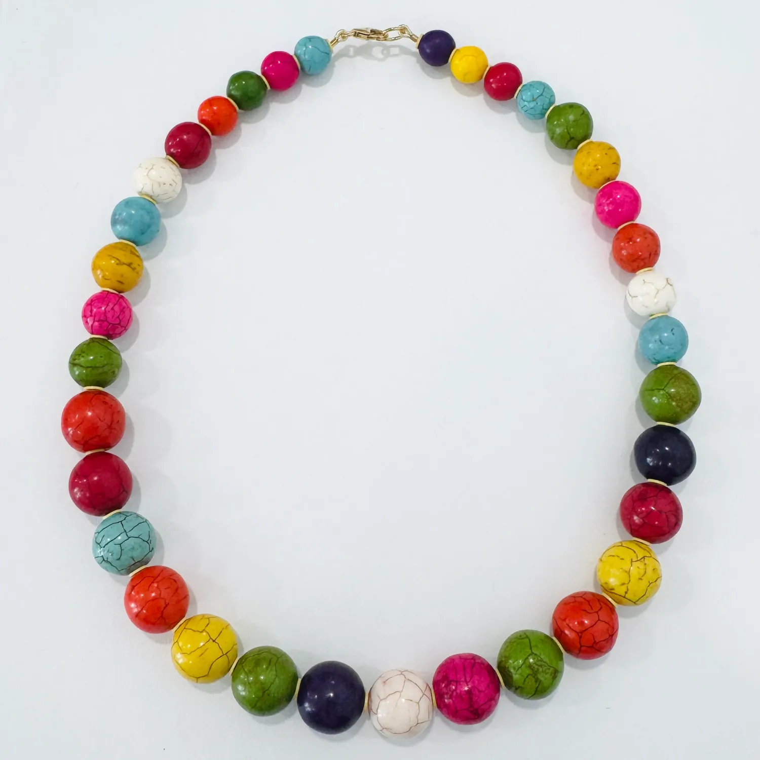 Theodosia Multi Colored Howlite Gumball Necklace