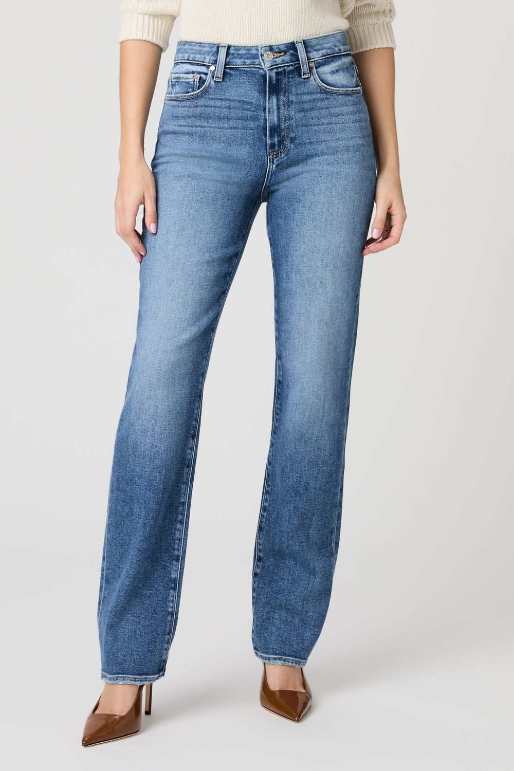 Paige Mason 32" Mid Rise Straight Leg i n Antica
