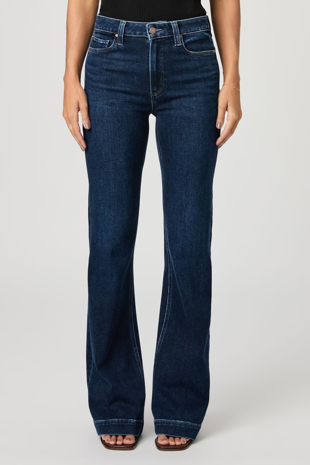 Paige Leenah High Rise Slim Wide Leg in Basilica