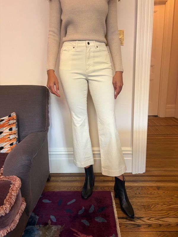 Ann Mashburn Kendall Flare in Ivory Corduroy