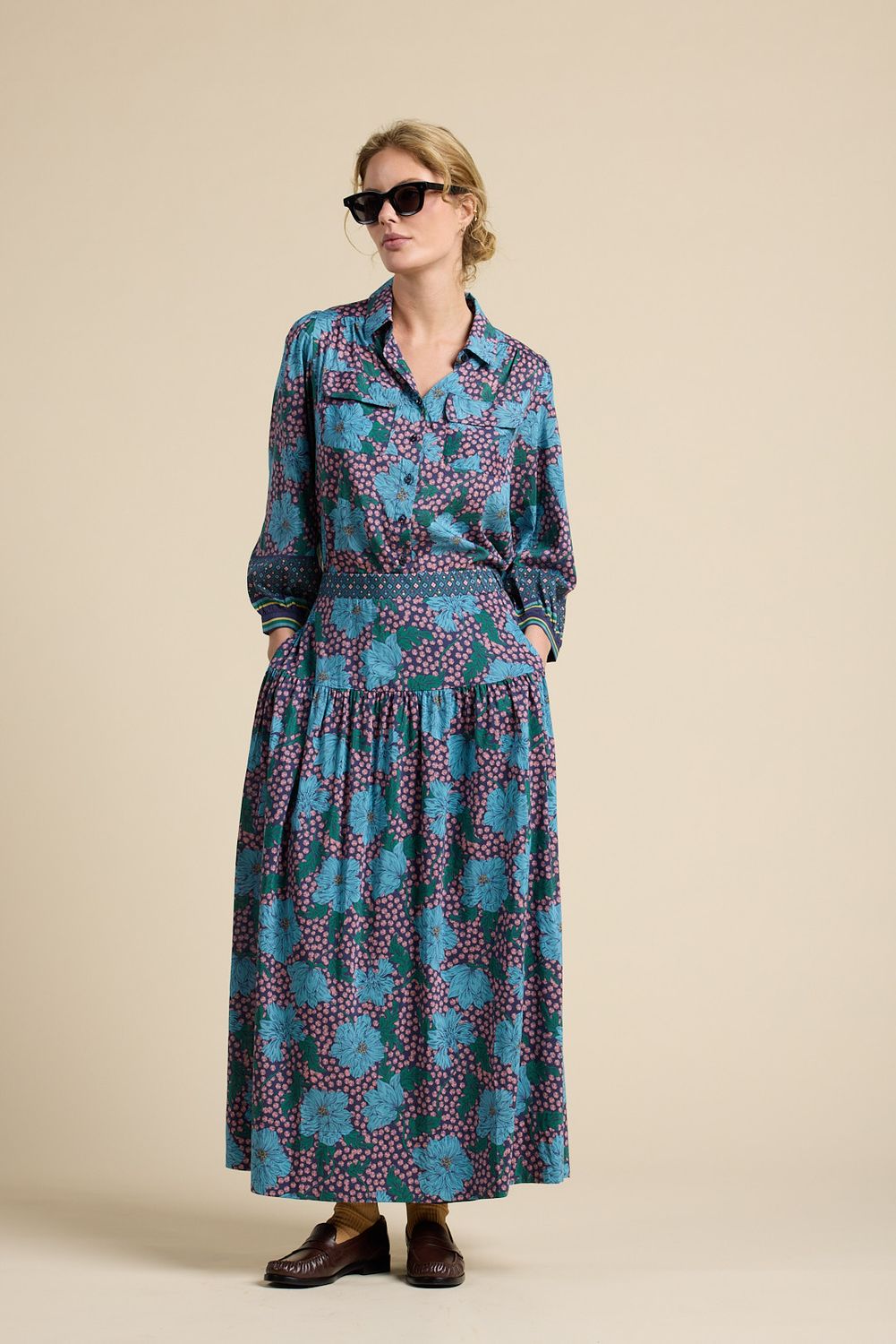 Trovata Lydia Skirt in Midnight Trellis