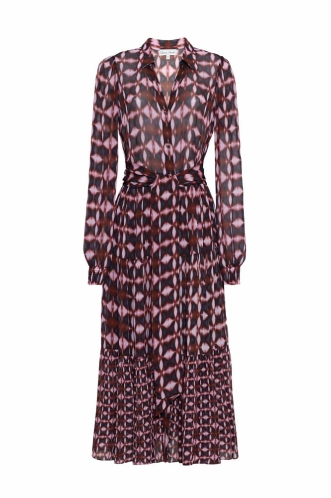 Cara Cara Barbara Dress in Ashford Geo Wine