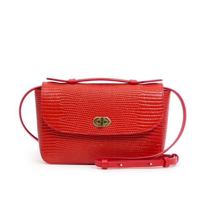 Clare V. Kathryn Glossy Lizard in Red
