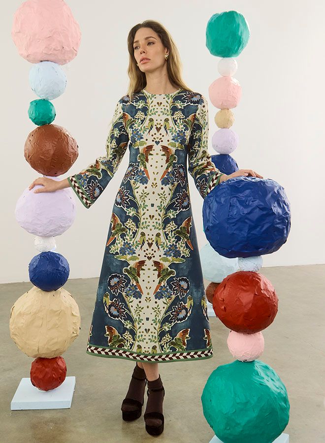 Hunter Bell Townes Dress in Birds of a Feather Navy
