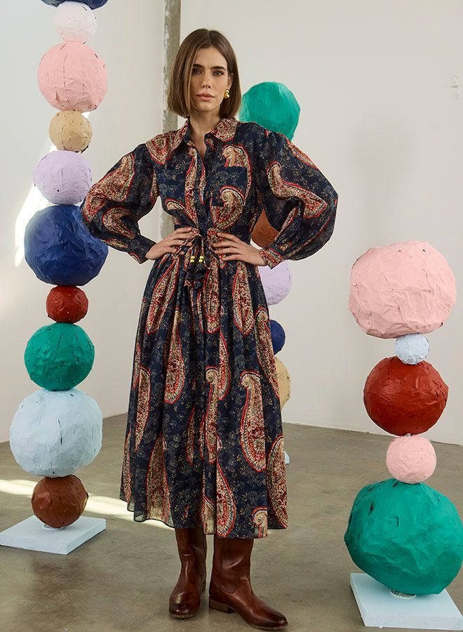 Hunter Bell Tenley Dress in Twilight Paisley