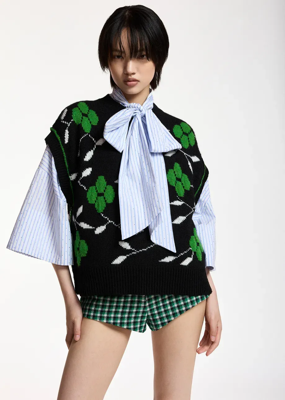 Essentiel Karre Jacquard Pullover in Combo3 Black