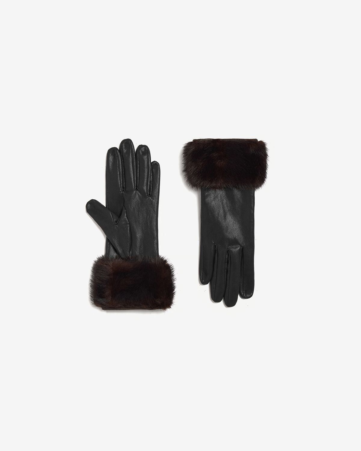 Apparis Betty Shaved Mink Gloves in Noir