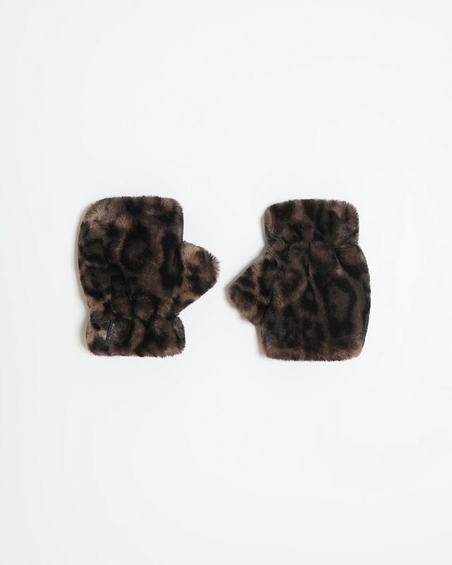 Apparis Ariel Fingerless Gloves in Dark Leopard