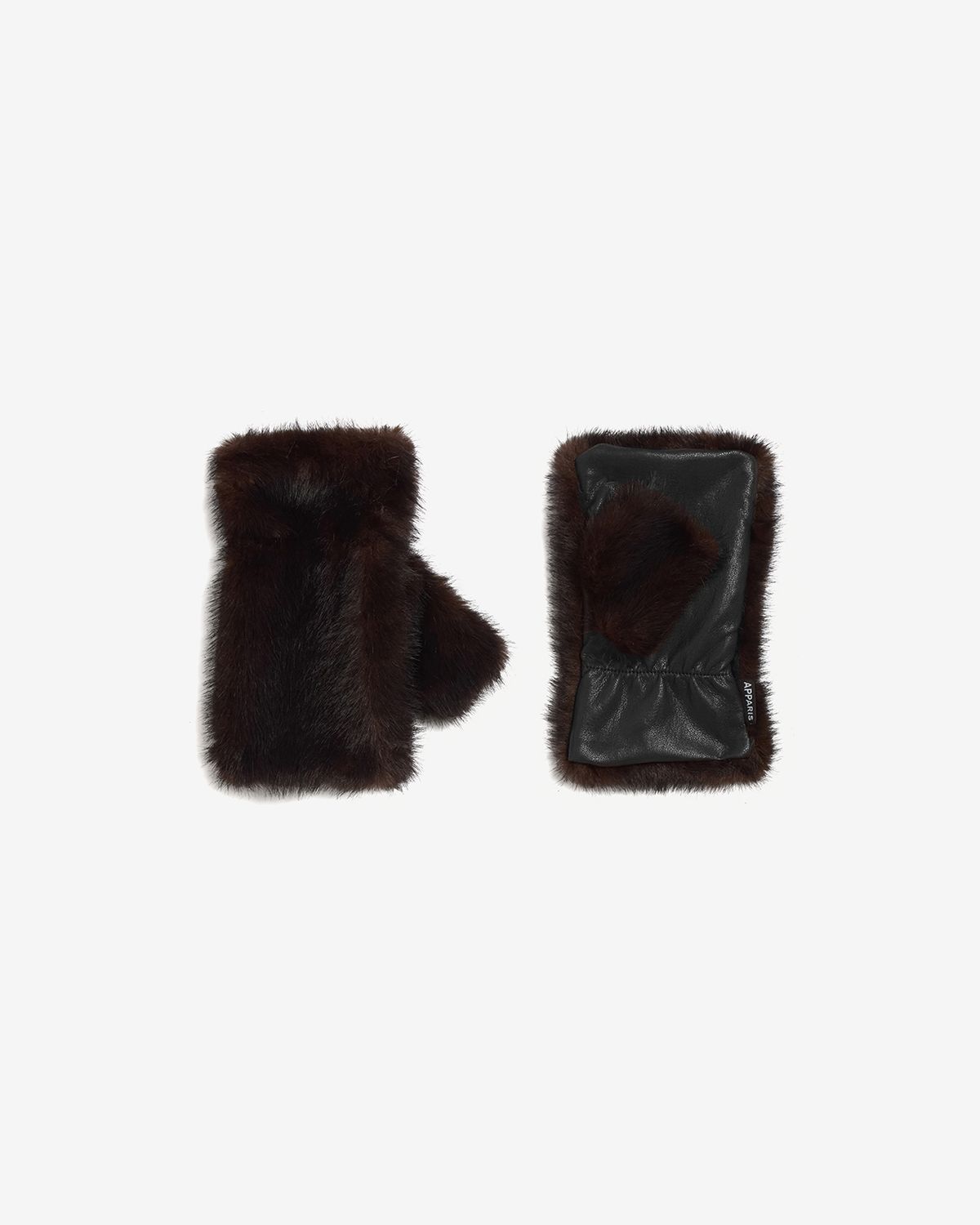 Apparis Harper Fingerless Gloves in Noir