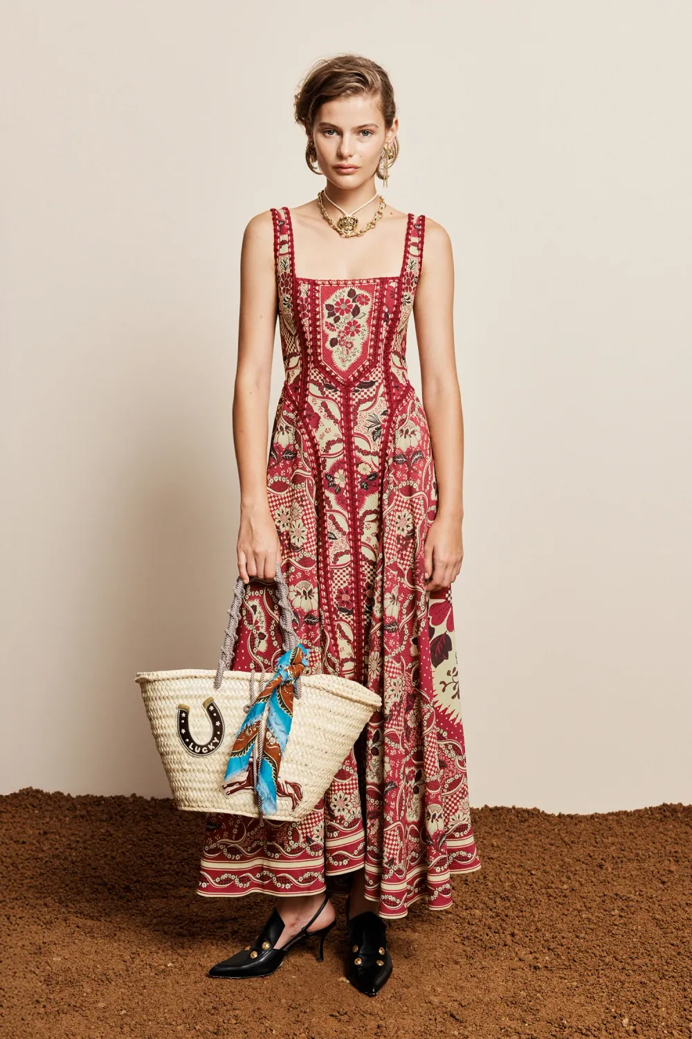 Alemais Kenny Midi Dress in Red