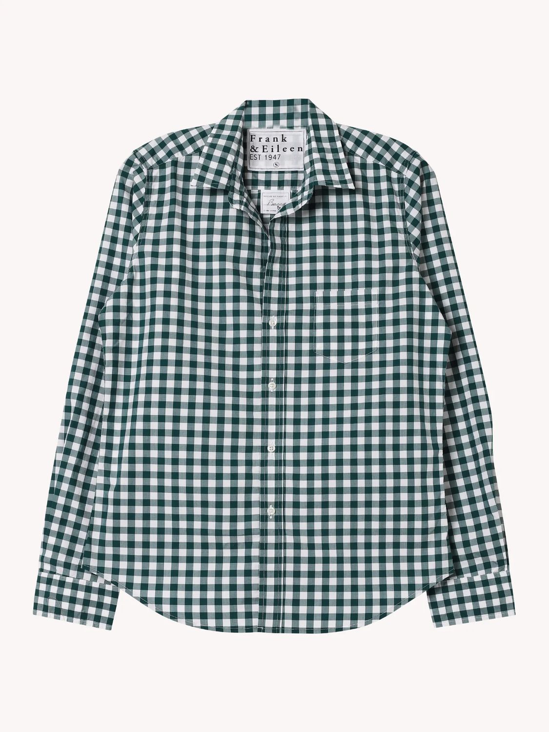 Frank &amp; Eileen Eileen Relaxed Button Up Shirt in Green/White Check