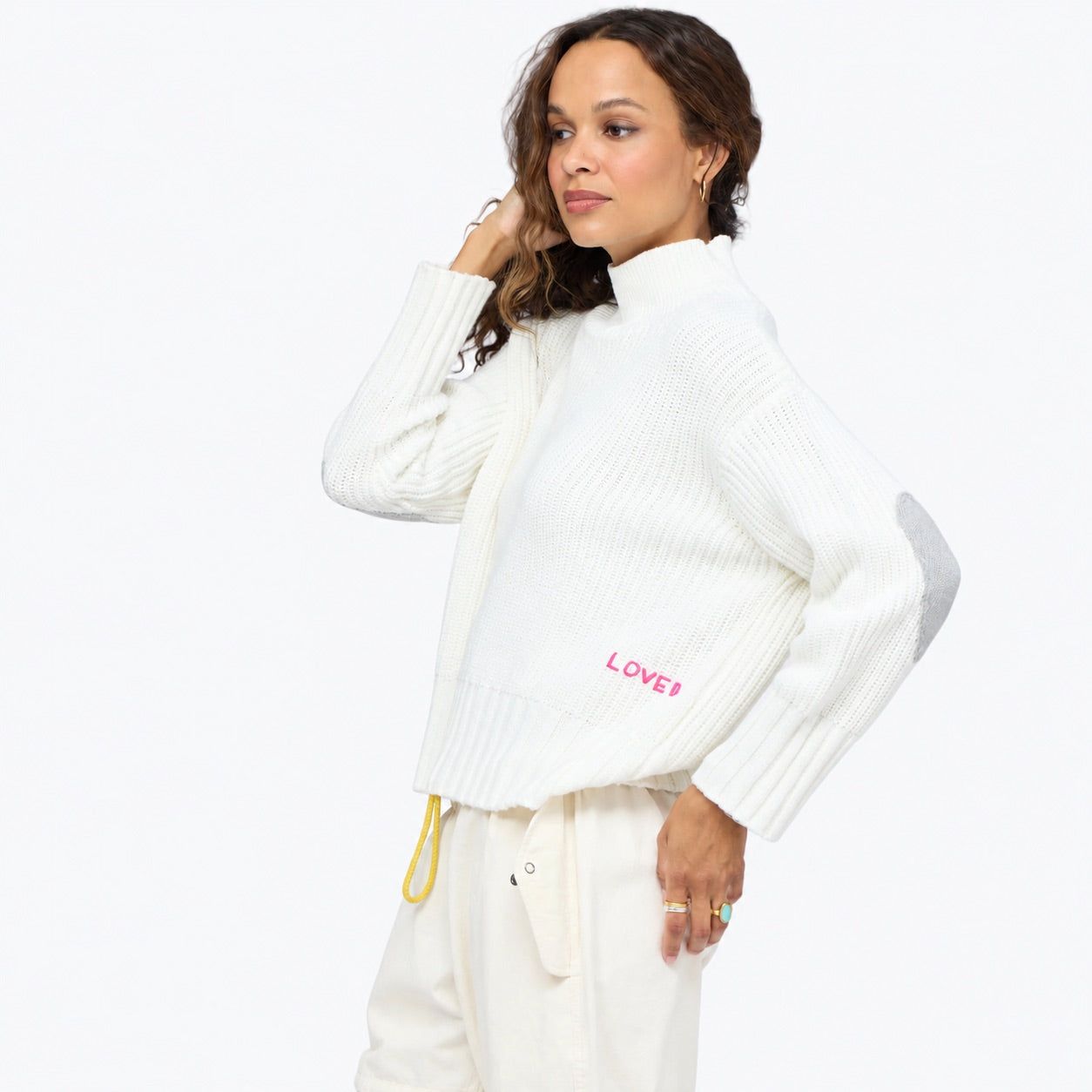 Kerri Rosenthal Marlow Imperfect Heart Sweater in Natural