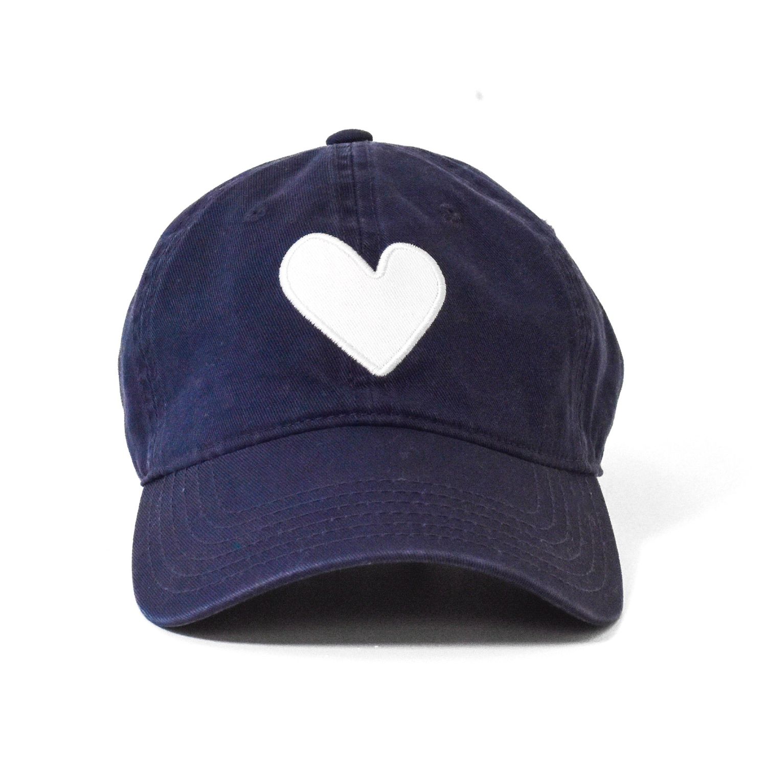 Kerri Rosenthal Baseball Hat Heart Patch in Indigo &amp; White