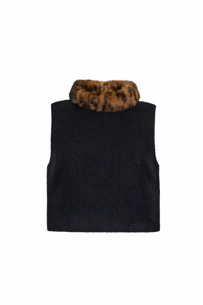 Cara Cara Gina Top in Cloud Tweed Black