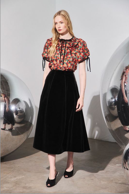 Hunter Bell Atlyn Skirt in Velvet Onyx