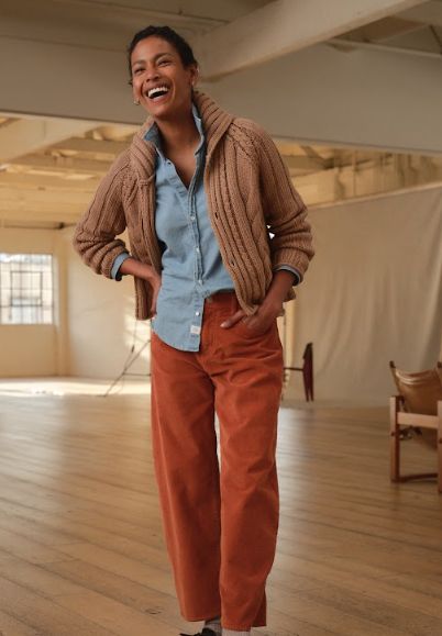 Frank &amp; Eileen Brennan Barrel Leg Jean in Rust
