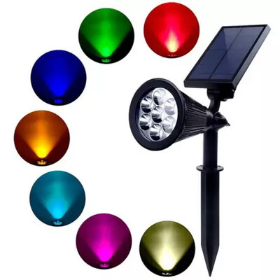 7 Led Bright Multi-Color Solar Waterproof Spot  Garden Lights