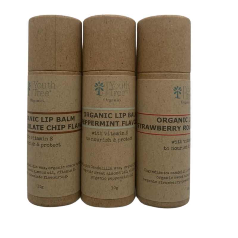 Lip balm selection with drawstring pouch
