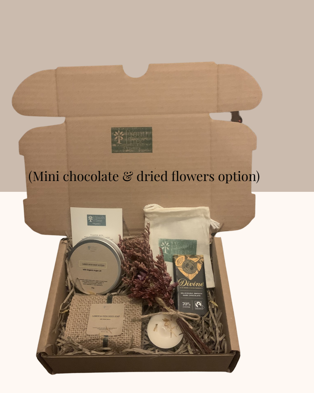 Mini Pamper Box With Mini Flower Bouquet Included