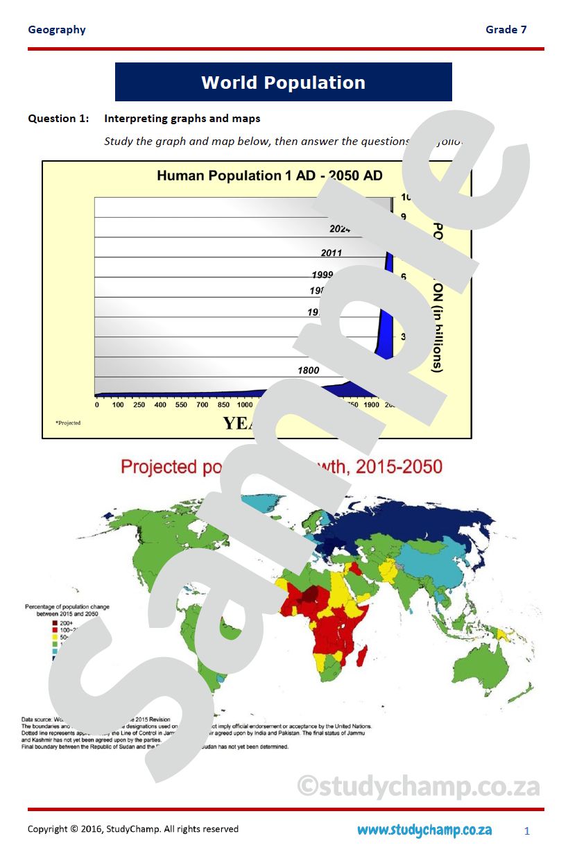 Grade 7 Geography Test: World Population