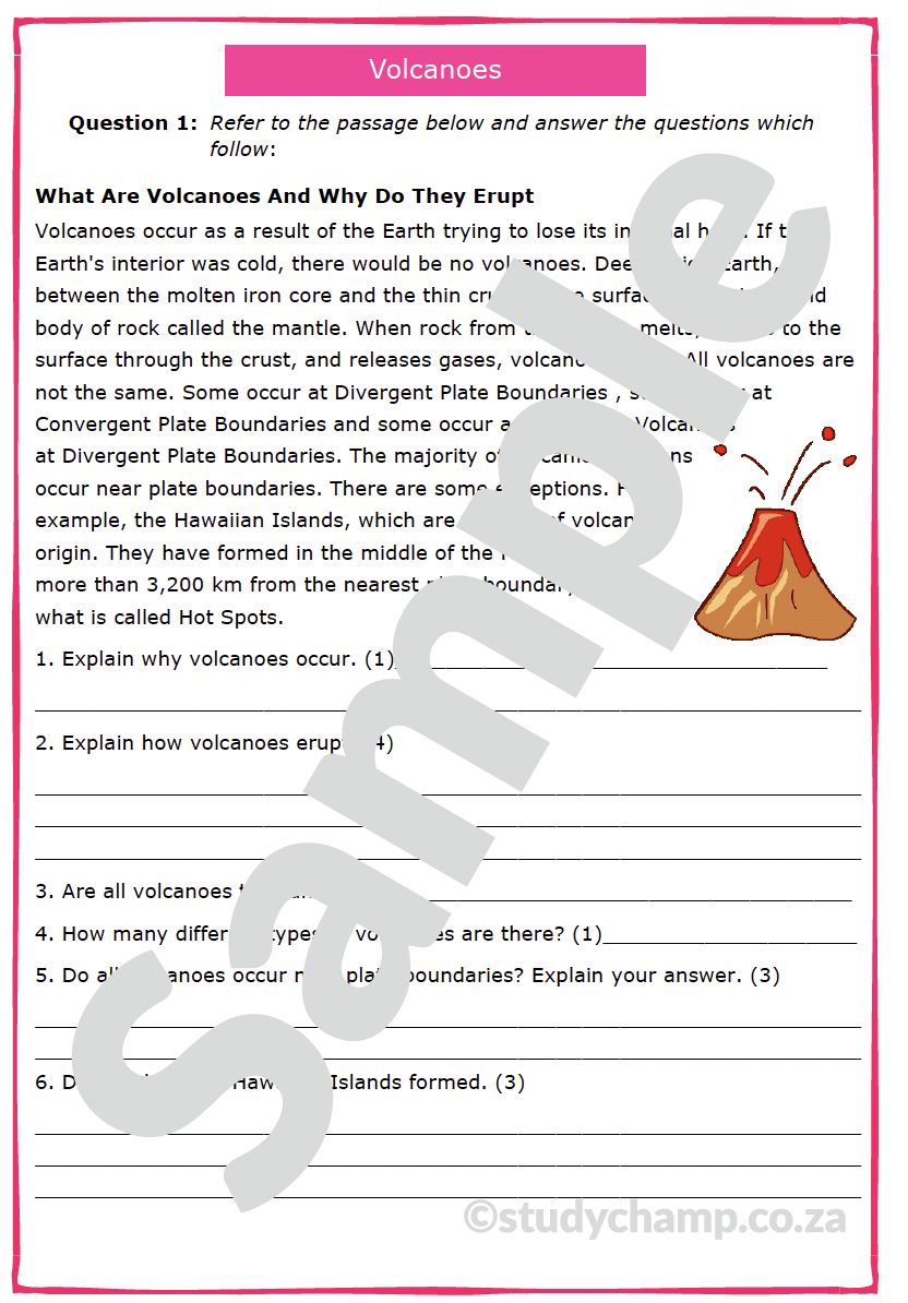 Grade 4 English Read-and-Understand workbook: Volcanoes