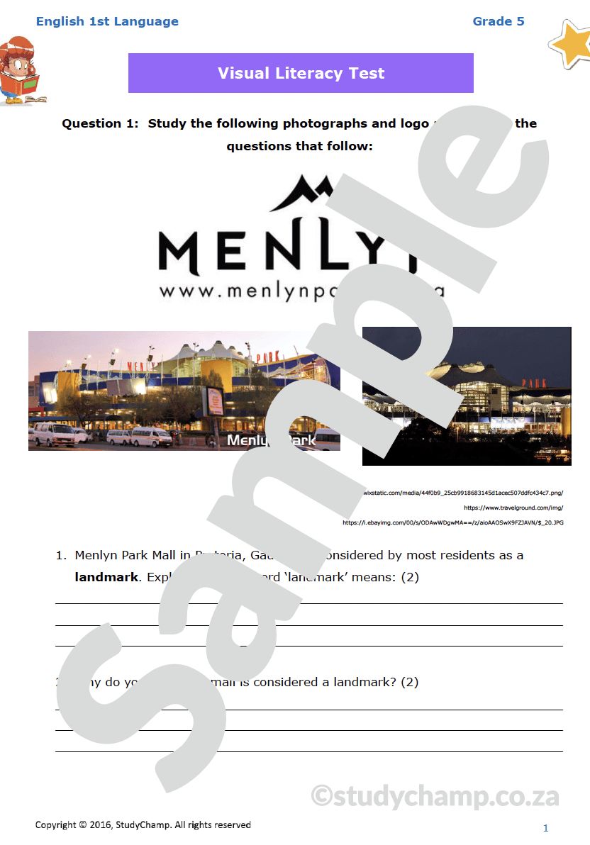 Grade 5 English Visual Literacy: Menlyn