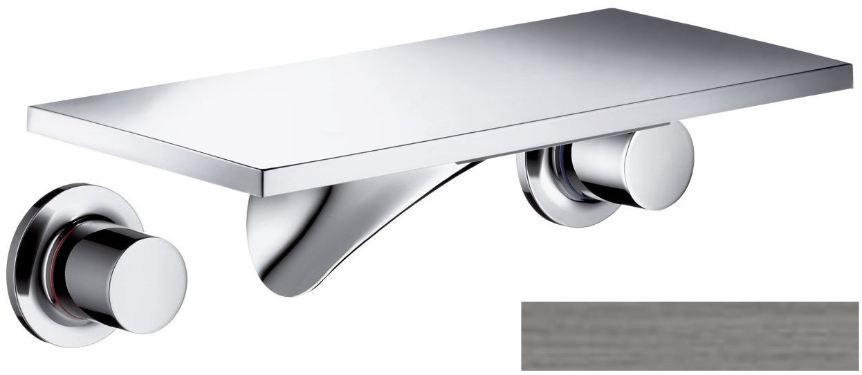 Mélangeur de lavabo 3 trous encastré Axor Massaud 170 mm en noir chromé brossé