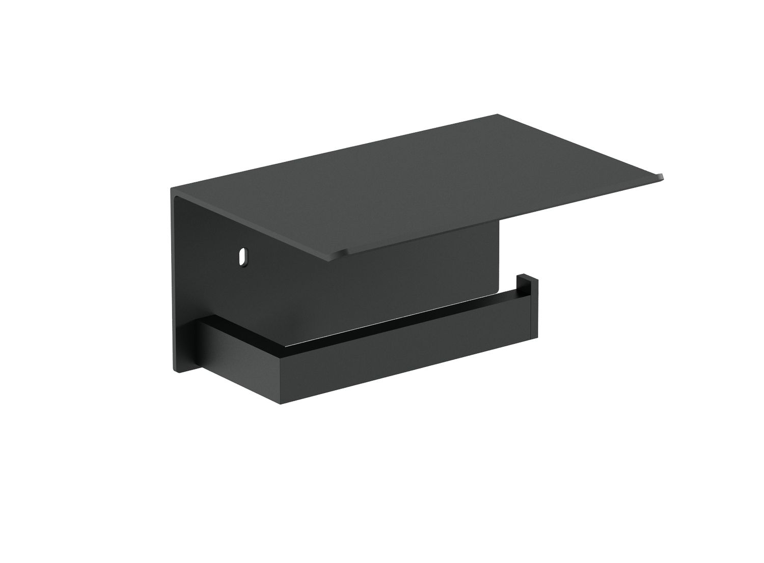 Porte-rouleau Nofer Corinto avec surface d&#39;appui en noir mat