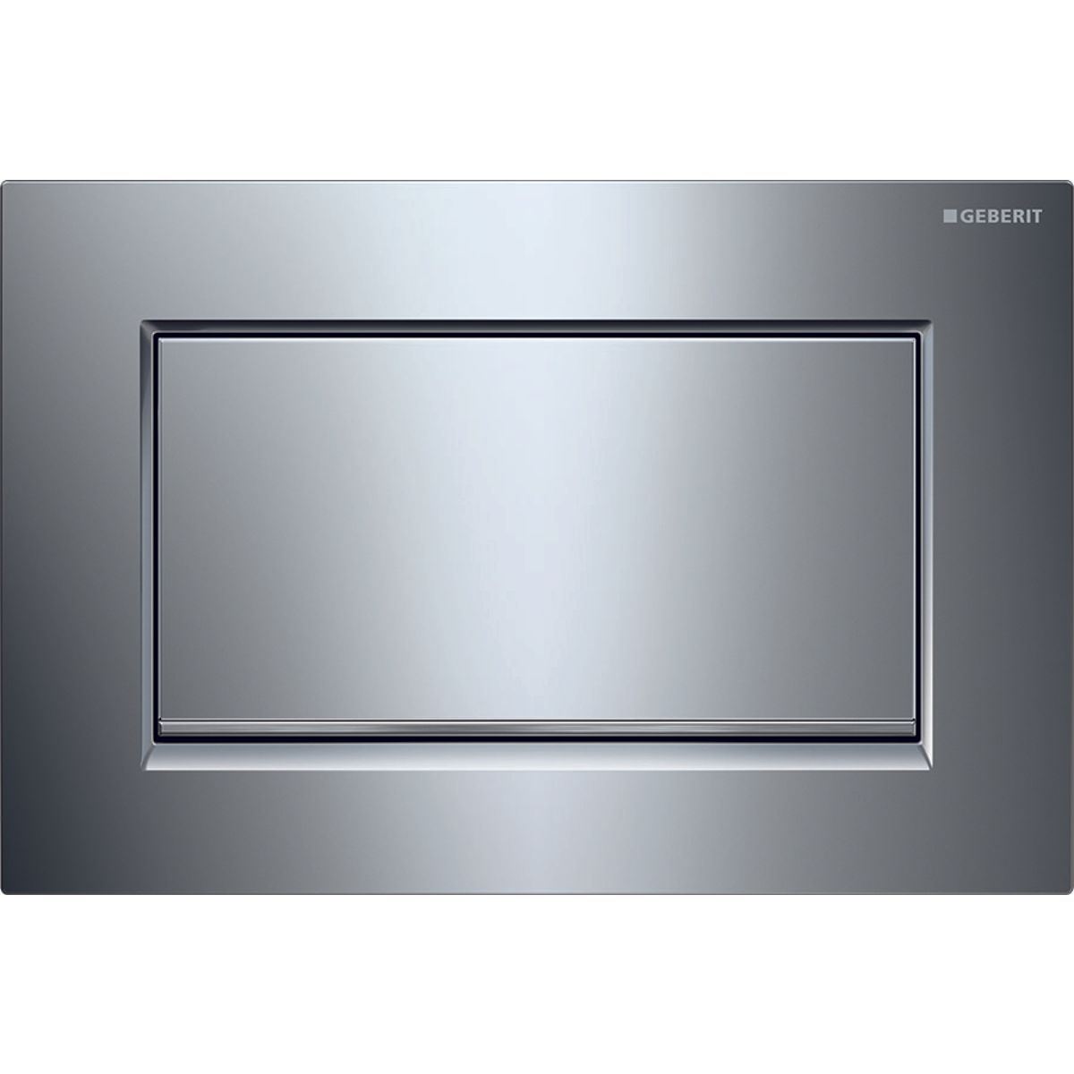 Geberit Sigma10 Square Actuator Plate to Screw / Glossy Chrome - Design Strips: Chrome, Brushed