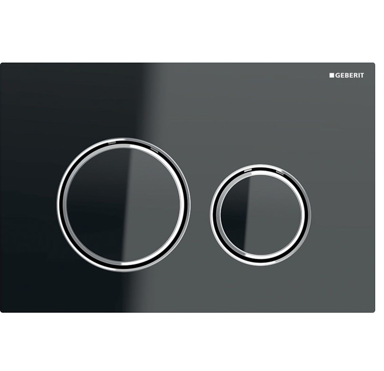Geberit Sigma50 Round Actuator Plate / Velvety Grey Glass - Chrome