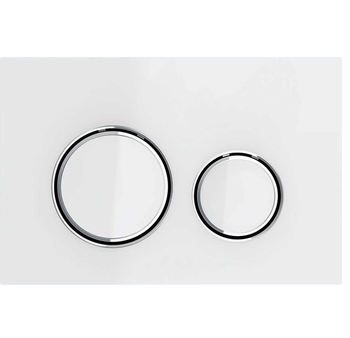 Geberit Sigma50 round actuator plate / White glass - chrome