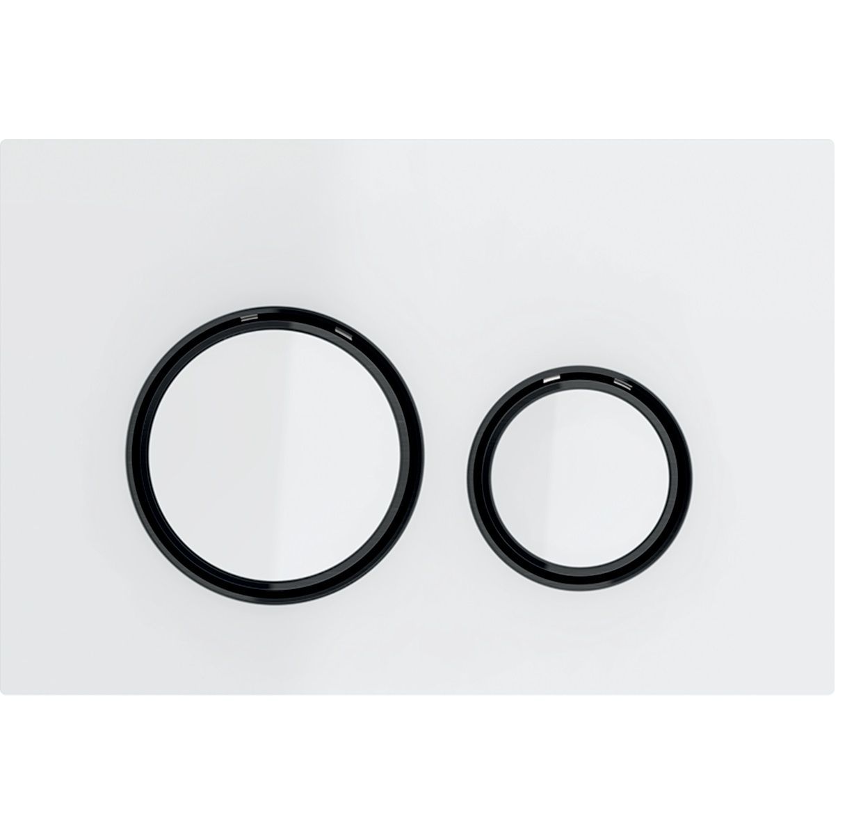 Geberit Sigma50 Round Actuator Plate / White Glass - Black Chrome