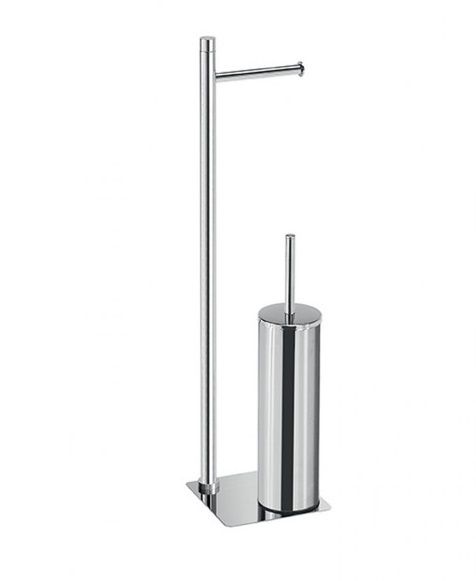 Trilly Chrome Toilet Brush and Roll Holder Set