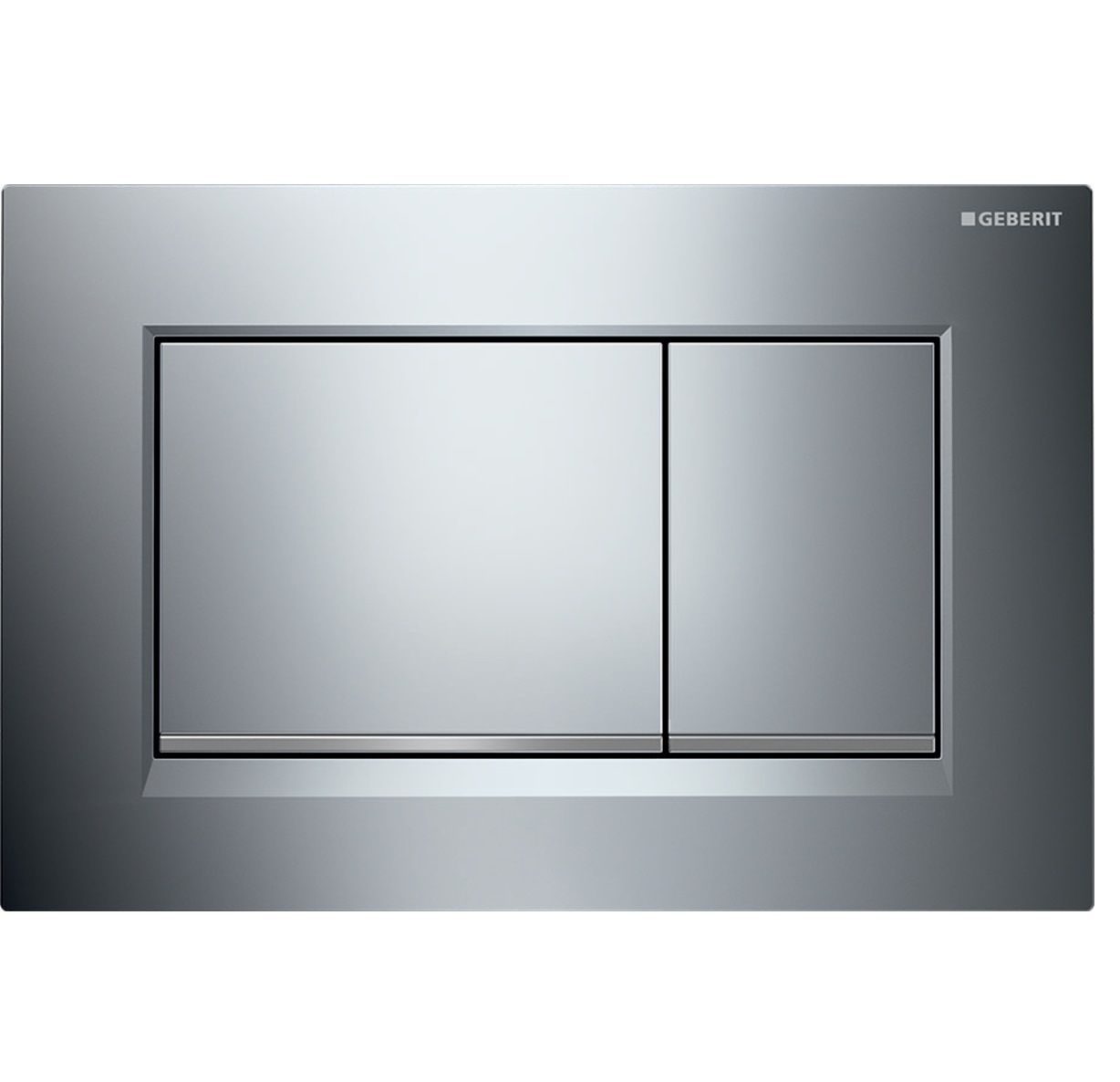 Geberit Sigma20 Square Flush Plate / Glossy Chrome - Design Strips: Matte Chrome