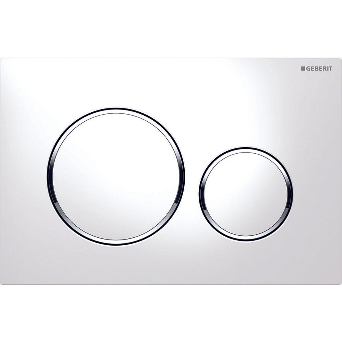 Geberit Sigma20 Flush Plate / White - Design Rings: Chrome Glossy
