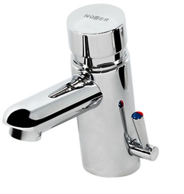 Mitigeur de lavabo temporisé Nofer Standard en chromé brillant