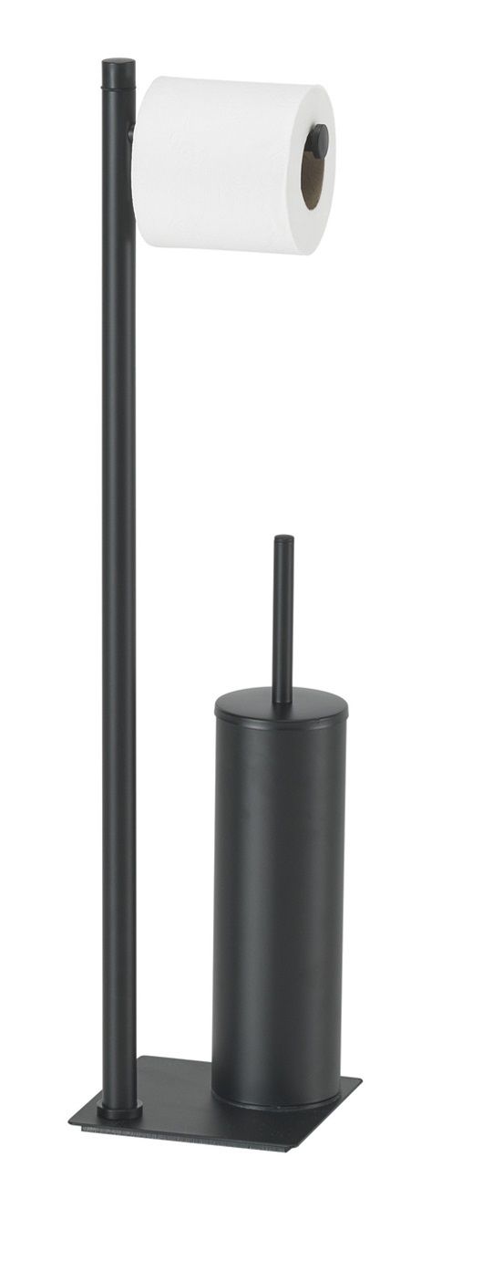 Matte Black Trilly Brush Holder and Roll Holder Set
