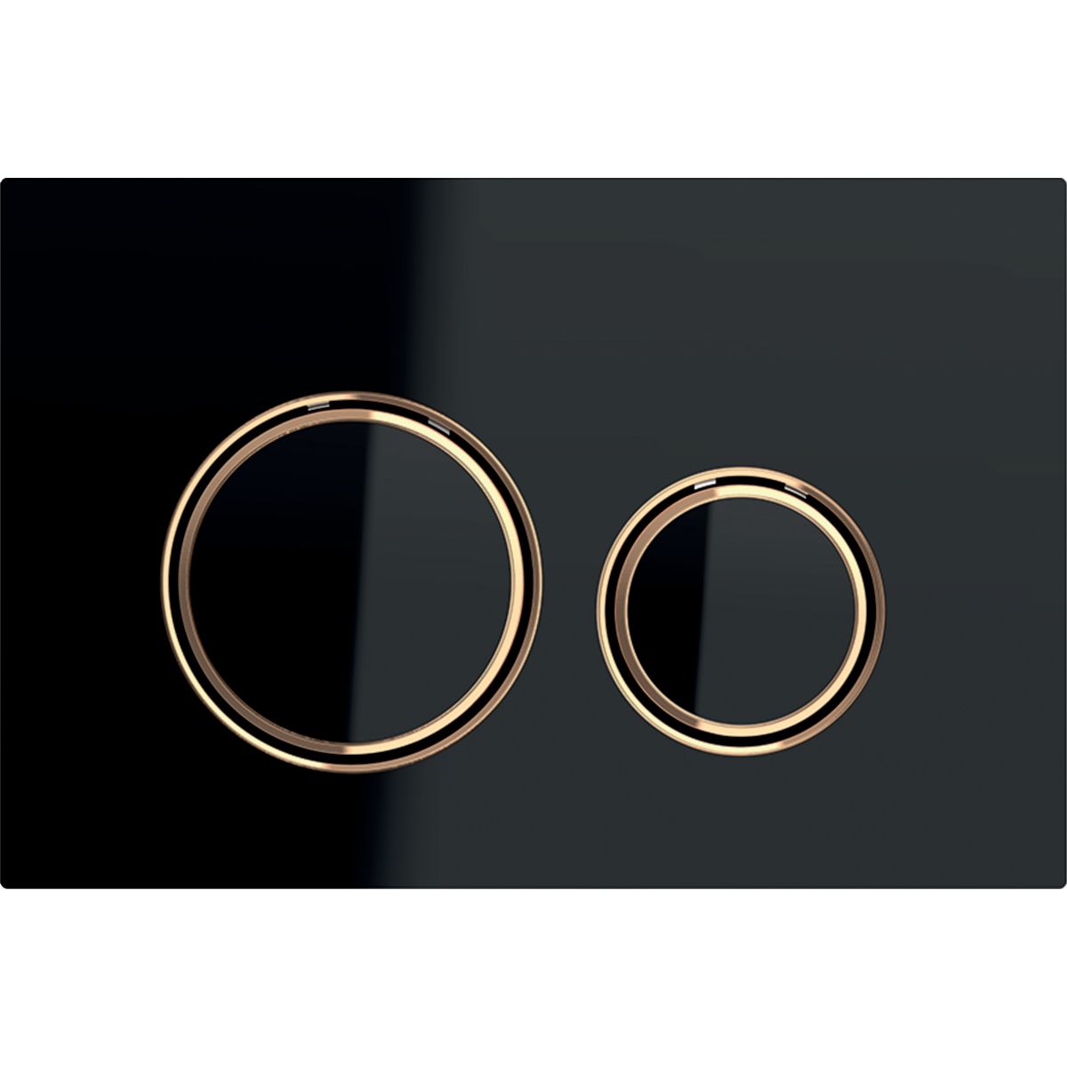 Geberit Sigma50 round flush plate / Black glass - red gold