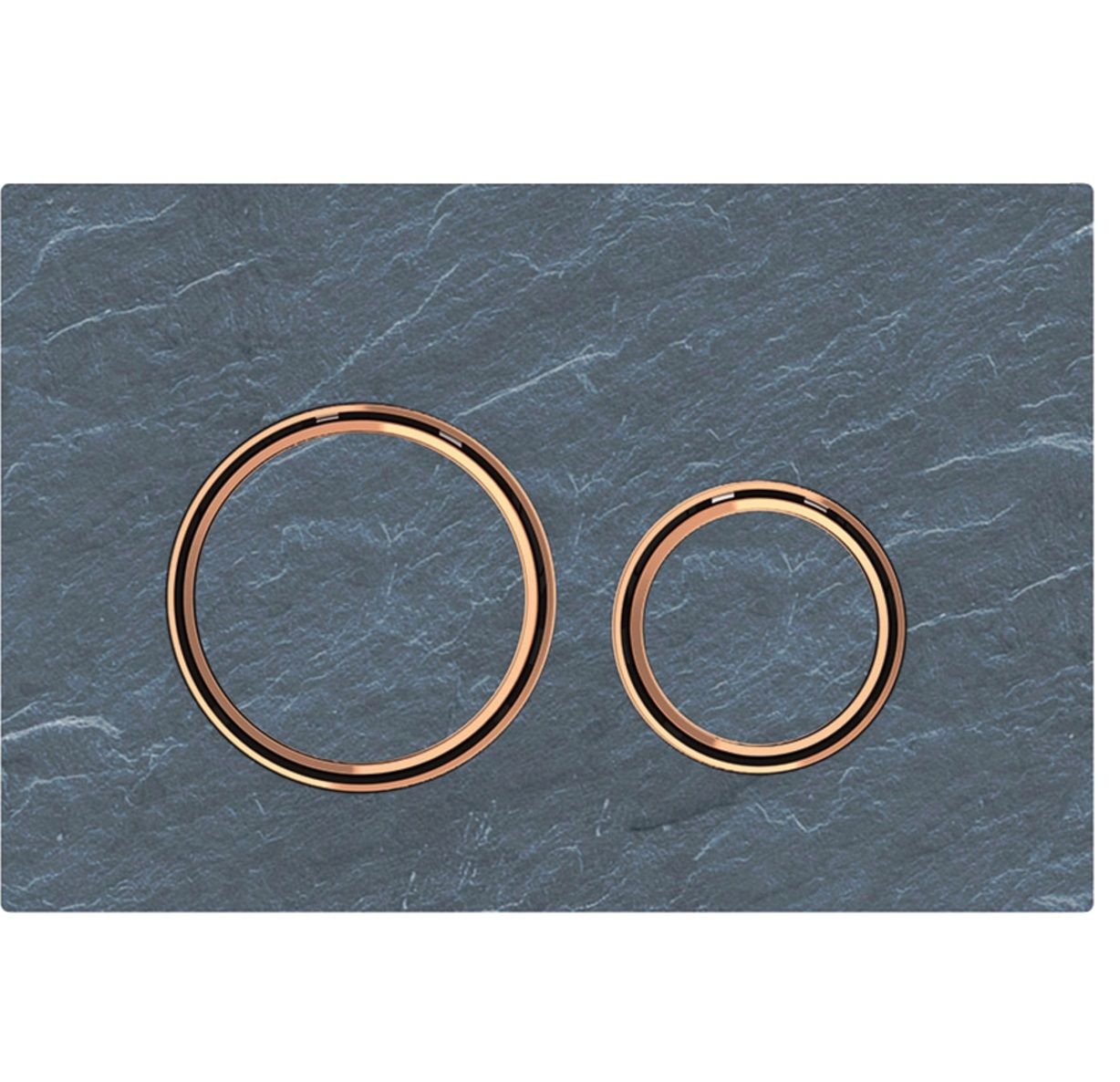 Geberit Sigma50 Round Actuator Plate / Mustang Slate and Rose Gold