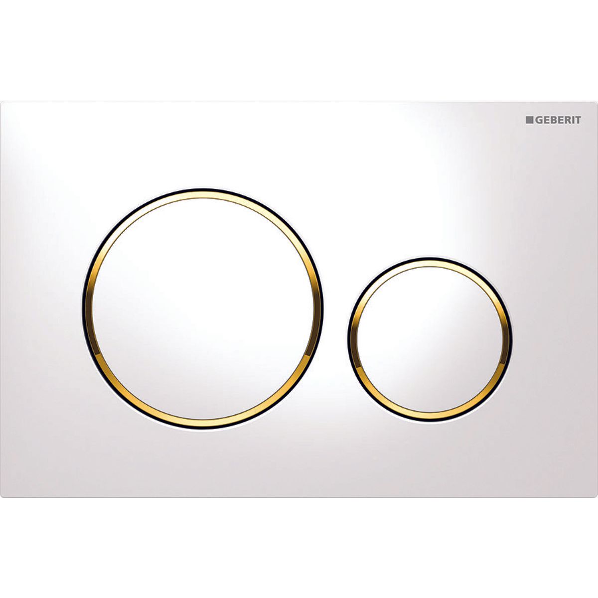 Geberit Sigma20 Flush Plate / White - design rings: gold